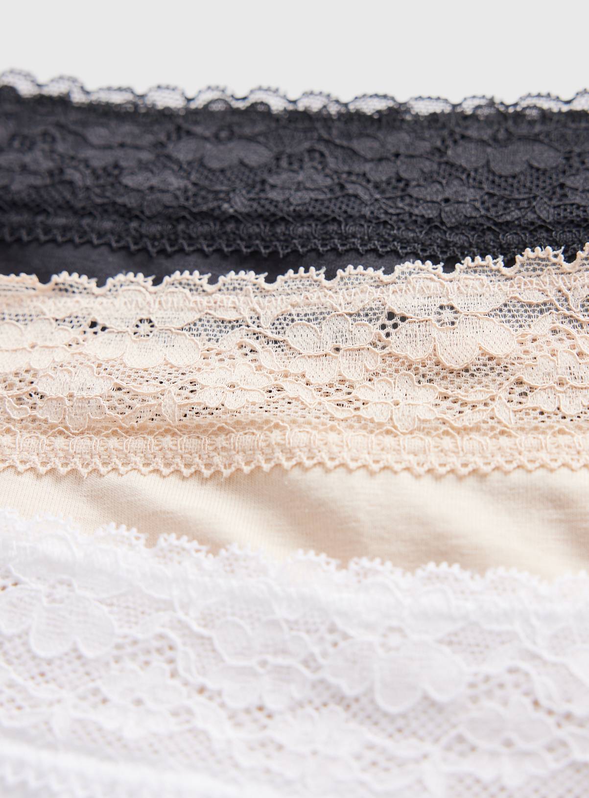 Black, White & Nude Lace High Leg Briefs 5 Pack 12 - Image 3
